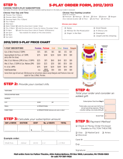 5-Play Order FOrm, 2012/2013