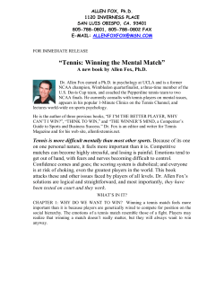 Tennis: Winning the Mental Match