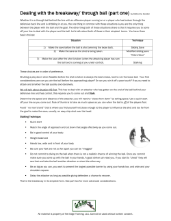 Dealing with the breakaway/ through ball (part one) by Catherine