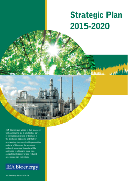 IEA Bioenergy - Strategic Plan 2015-2020