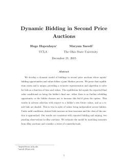 Dynamic Bidding in Second Price Auctions