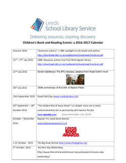 Children`s Book and Reading Events: a 2016