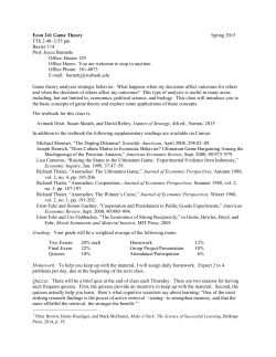 Econ 277 Game Theory