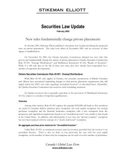 Ontario Securities Commission Rule 45-501