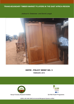 kefri - policy brief no. 3 trans-boundary timber market players in the