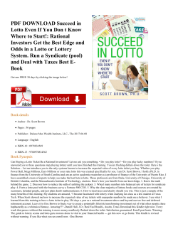 PDF DOWNLOAD Succeed in Lotto Even If You Don t