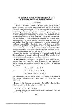 on certain contraction mappings in a partially ordered vector space1