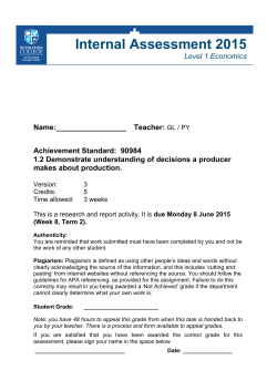90984 1.2 Demonstrate understanding of decisions a producer