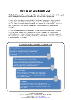 How to Set up a Sports Club 2016