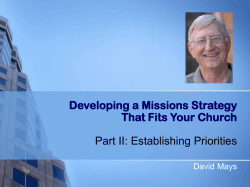 Developing a Missions Strategy