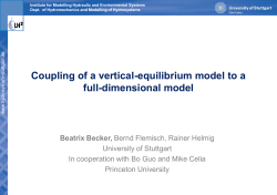 Coupling of a vertical-equilibrium model to a full