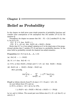Belief as Probability