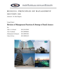 Cooperate Strategies Of Saudi Aramco