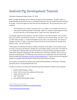 Android Pig Development Tutorial Todd Neller, Gettysburg College