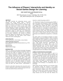 The Influence of Players` Interactivity and Identity