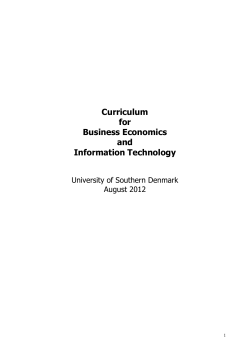 Curriculum for Business Economics and Information