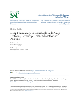 Deep Foundations in Liquefiable Soils: Case