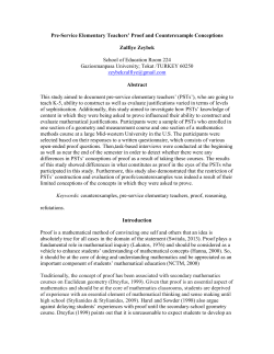 Pre-Service Elementary Teachers` Proof and Counterexample