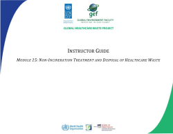 Instructor Guide - UNDP GEF Global Healthcare Waste Project