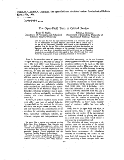 The Open-Field Test: A Critical Review