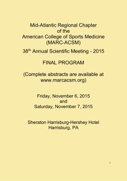 2015 MARC Annual Meeting Program - MARC-ACSM