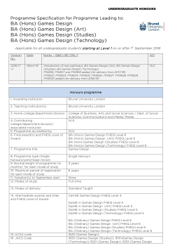 BA Games Design - Brunel University London