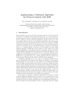 Implementing a Unification Algorithm for Protocol Analysis with XOR