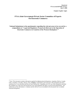 FTAA.econ/inf/36/Rev.2/Cor.1 June 5, 2000 Legal and Regulatory