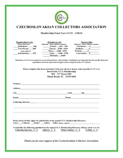 Join or Renew Membership! - Czech Collectors Association