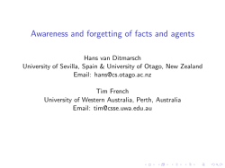 Awareness and forgetting of facts and agents