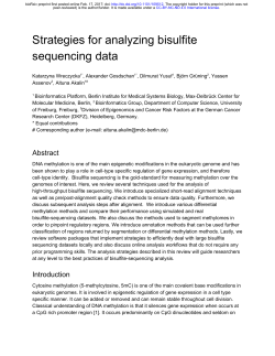 Strategies for analyzing bisulfite sequencing data