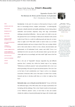 The rational, the moral, and the general | W. Ulrich