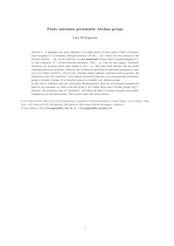 Finite automata presentable Abelian groups