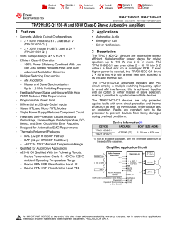 TPA311xD2-Q1 100-W and 50-W Class-D