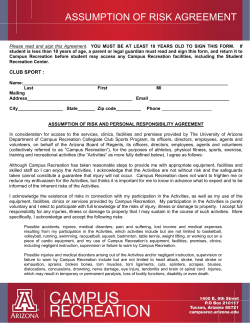 assumption of risk agreement - Campus Rec