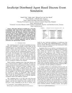 JavaScript Distributed Agent Based Discrete Event Simulation
