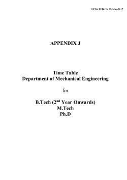 Course-wise Core Time Table