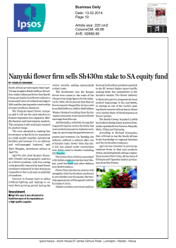 Nanyuki flower firm sells Sh430m stake to SA equity