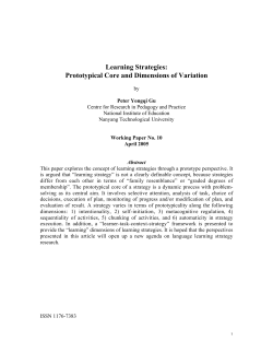 Learning Strategies - the Centre for Research in International