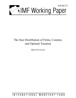 The Size Distribution of Firms, Cournot, and Optimal Taxation