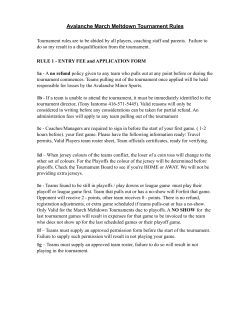 Avalanche Tournament Rules 2017