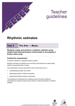 Rhythmic ostinatos - Queensland Curriculum and Assessment