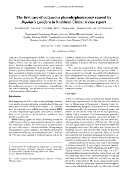 The first case of cutaneous phaeohyphomycosis caused by Bipolaris