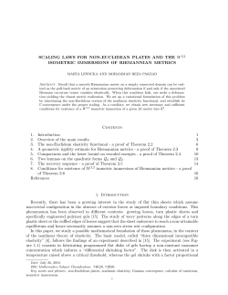 SCALING LAWS FOR NON-EUCLIDEAN PLATES AND THE W2,2