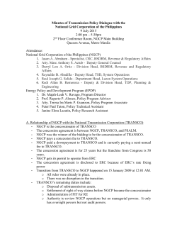 Minutes of Transmission Policy Dialogue with the National Grid