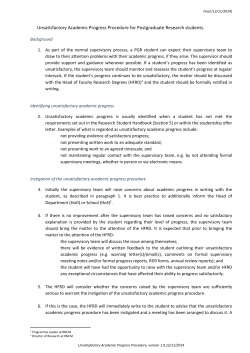 Unsatisfactory Progress Procedure