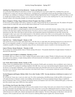 Activity Group Descriptions &ndash; Spring 2017 Anything Goes