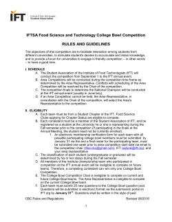 Competition Rules - Institute of Food Technologists