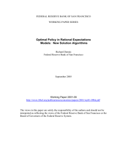Optimal Policy in Rational Expectations Models