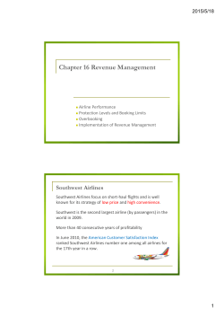 Chapter 16 Revenue Management